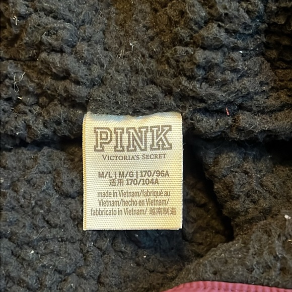 Pink Victoria Secret Zip Up Puffer Coat Womens M/L - Picture 9 of 11